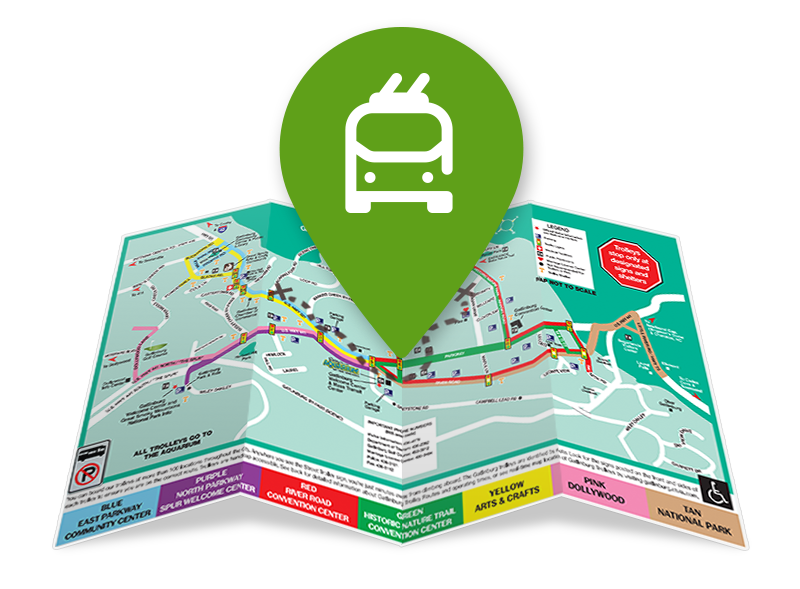 Trolley Map Graphic | Gatlinburg Attractions